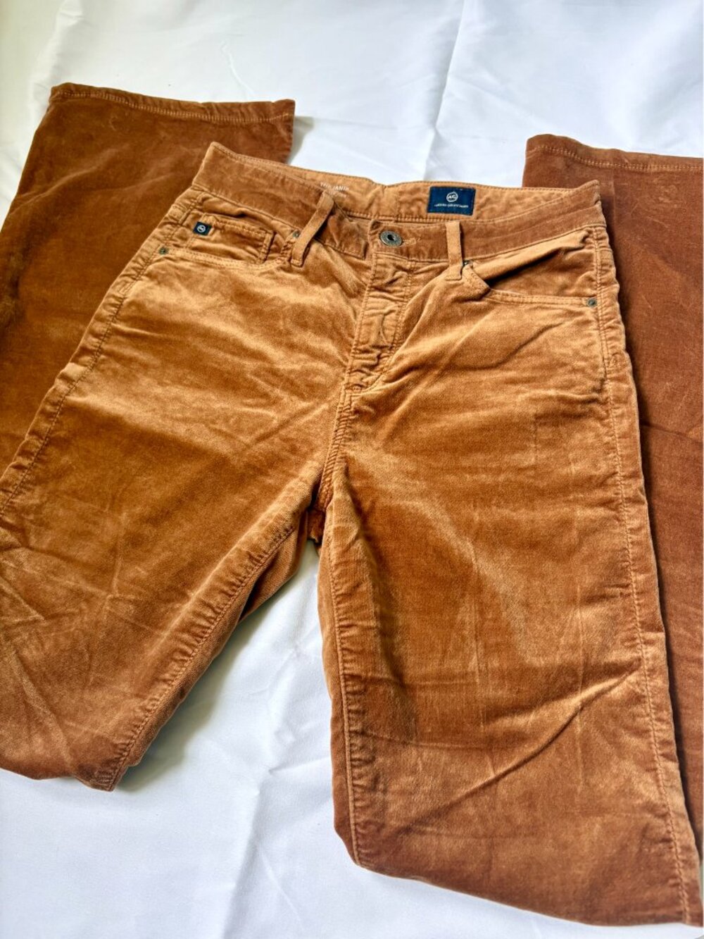 Adriano Goldschmied "The Janis" High Rise Flare Jeans | Size 26 | Camel Velvet